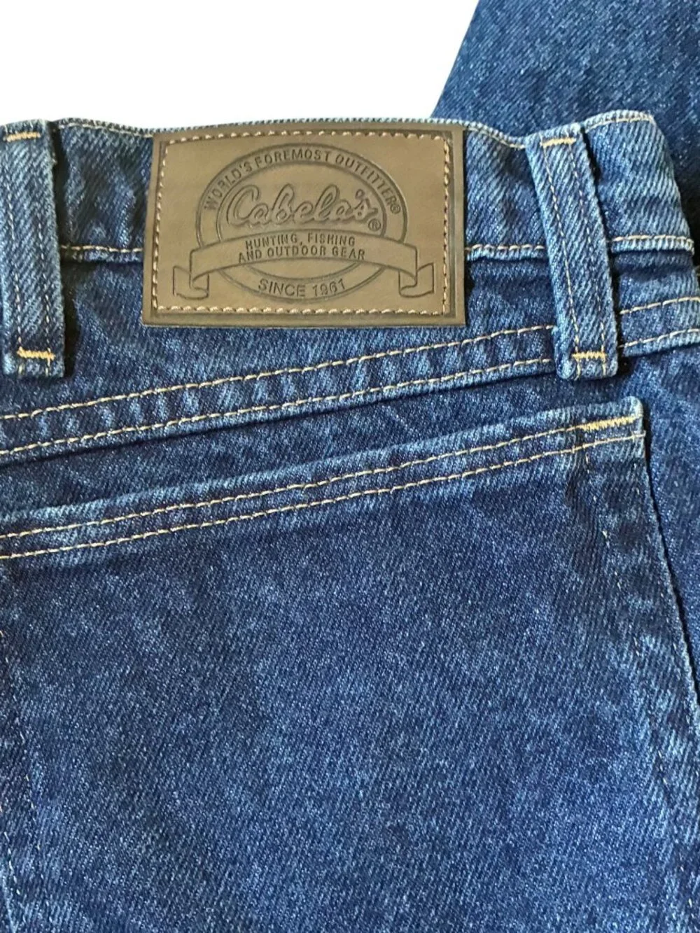 Cabelas Flannel Lined Jeans Mens 40x30 Blue Excellent Rugged Workwear 901285B